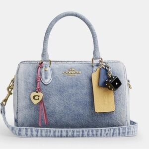 Coach Light Blue Denim Satchel